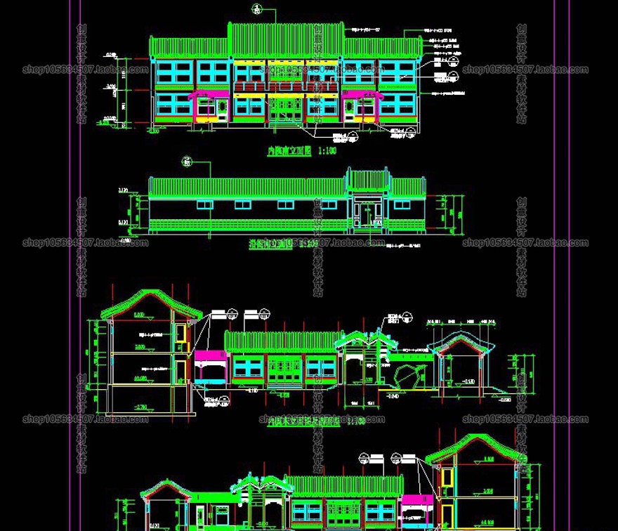 成套-精选21套北方中式古建四合院建筑设计CAD图纸部分配建筑资源