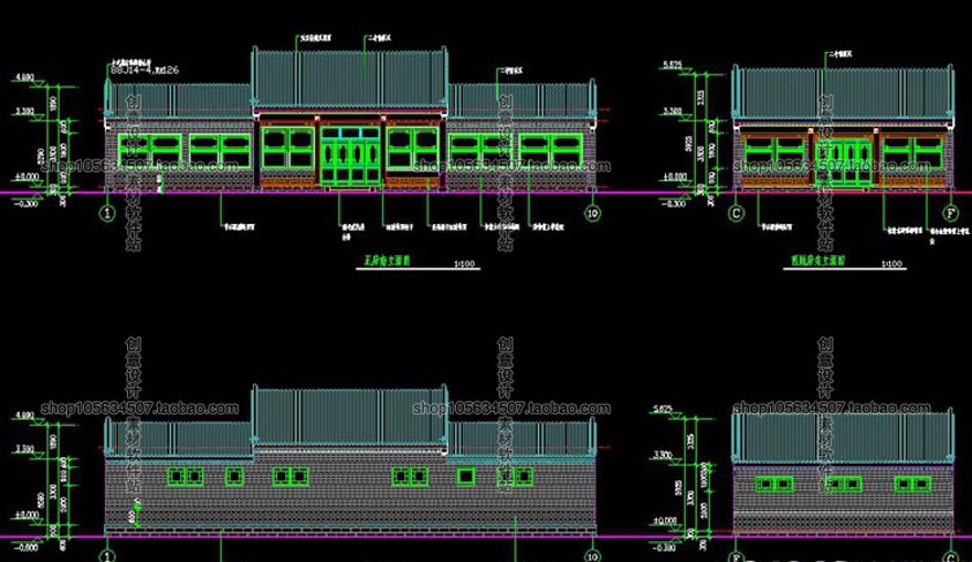 成套-精选21套北方中式古建四合院建筑设计CAD图纸部分配建筑资源