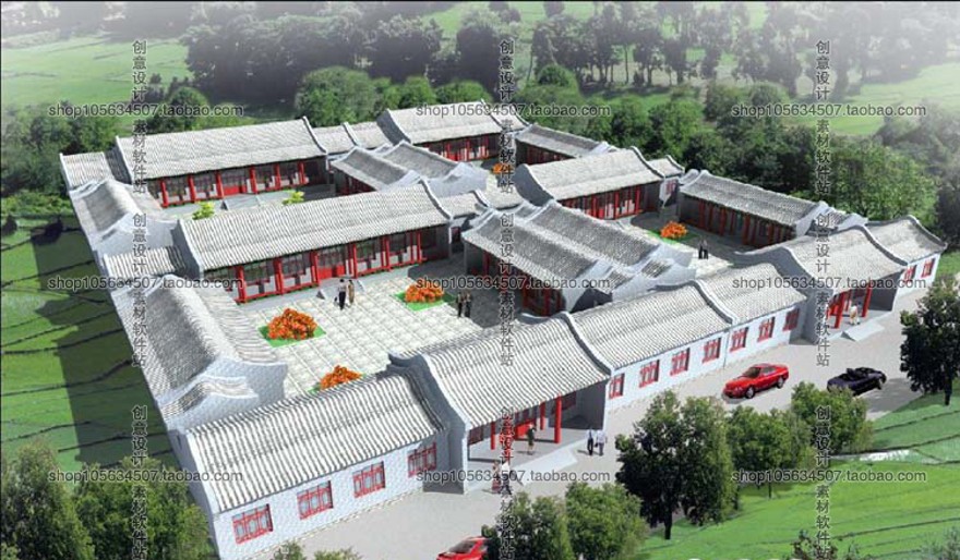 成套-精选21套北方中式古建四合院建筑设计CAD图纸部分配建筑资源