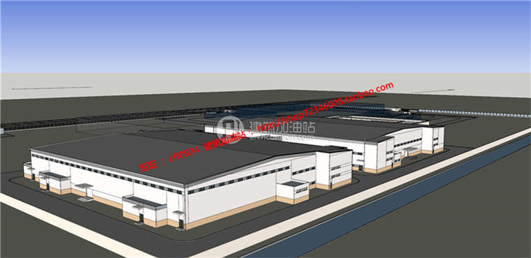 物流中心厂房设计景观建筑规划项目设计cad图纸施工图su模型