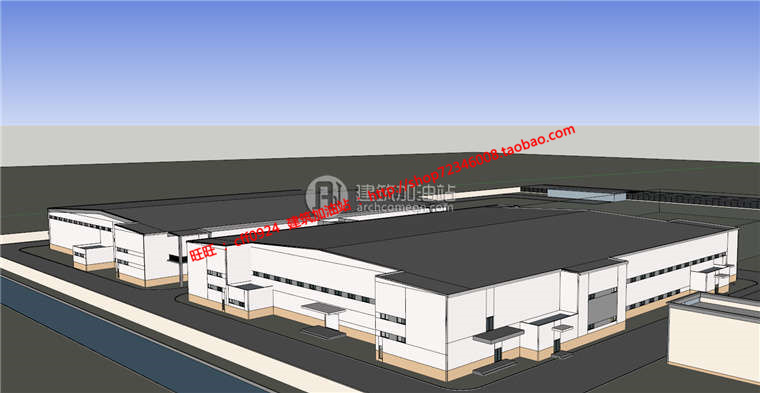 物流中心厂房设计景观建筑规划项目设计cad图纸施工图su模型