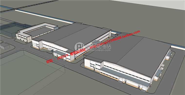 物流中心厂房设计景观建筑规划项目设计cad图纸施工图su模型