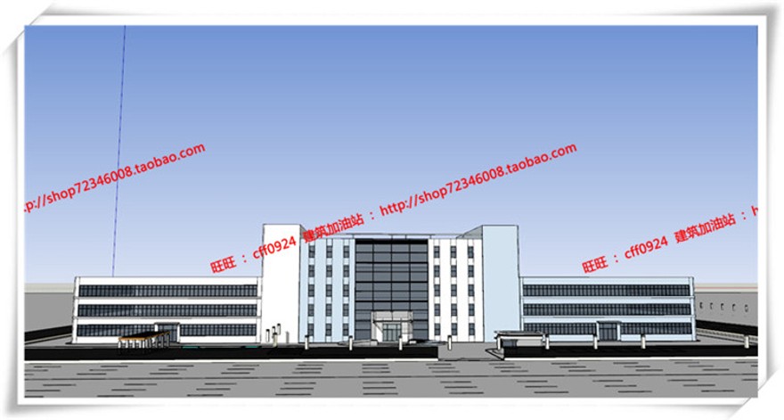 建筑图纸113上海科路普电气厂房cad平立总图su模型效果图/3D