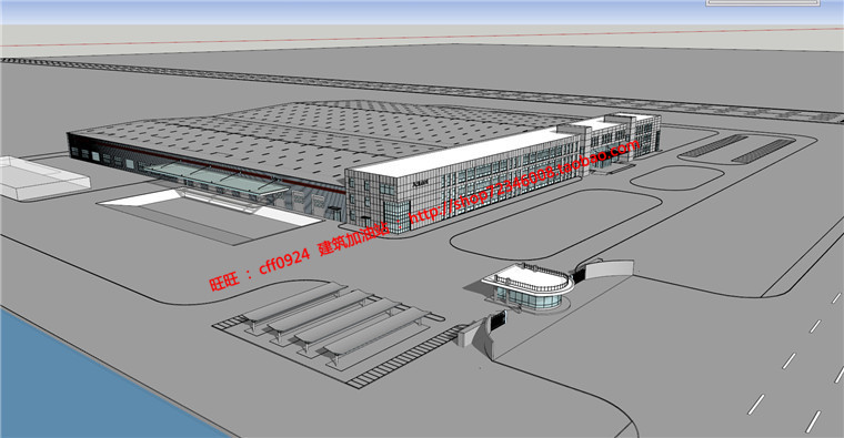 厂区库房物流su模型cad图纸施工图max效果图