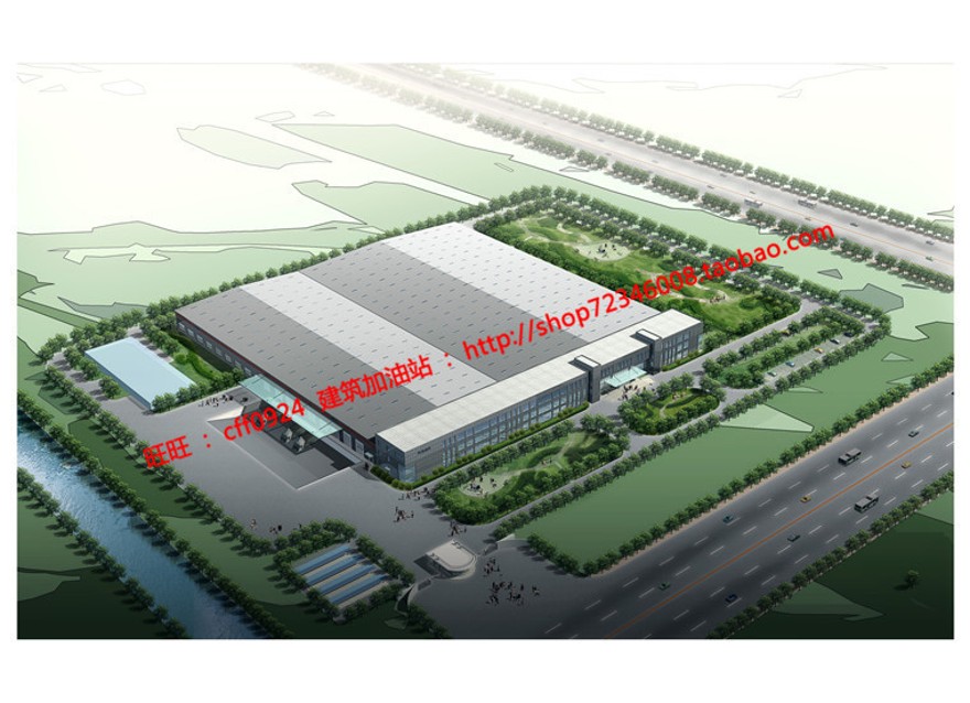 厂区库房物流su模型cad图纸施工图max效果图