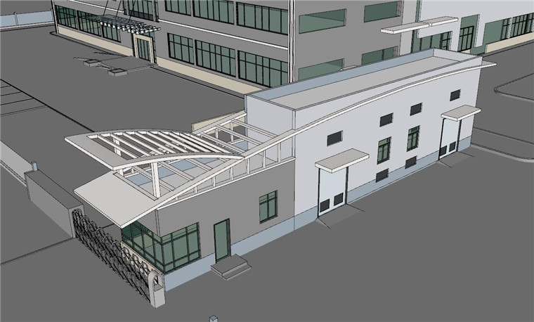 配电房/门卫建筑全套设计方案su模型/cad平立面施建筑资源