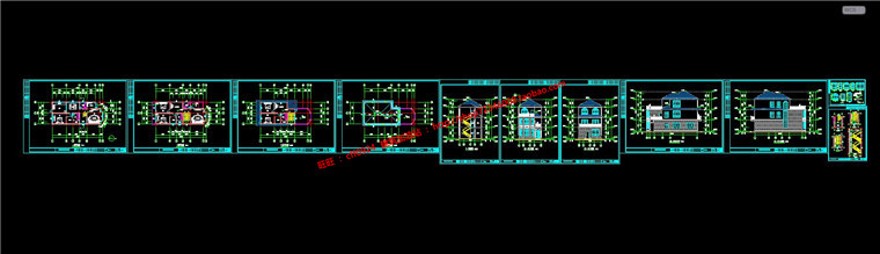 cad图纸三层商业别墅小洋房建筑方案设计效果图施工图全