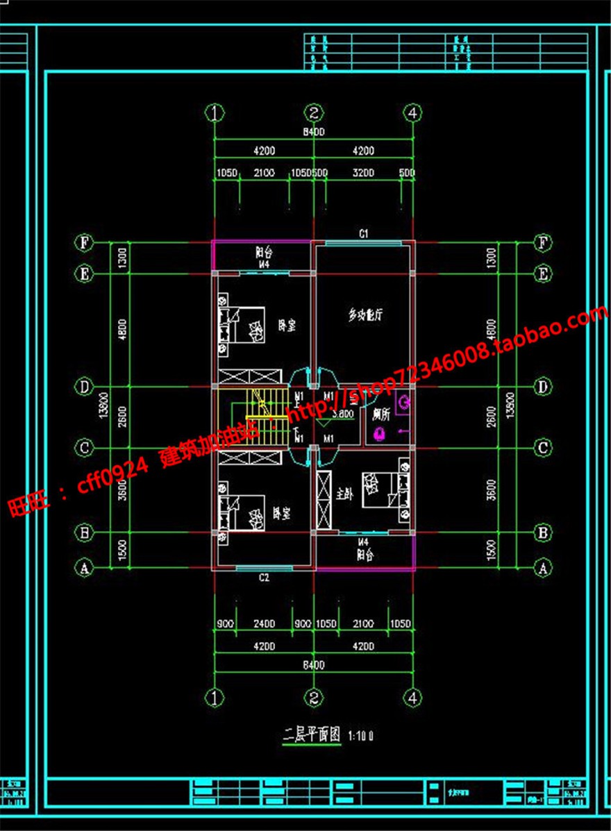 三层小洋房商业别墅农村自建房独栋小商业别墅cad施工图效果图