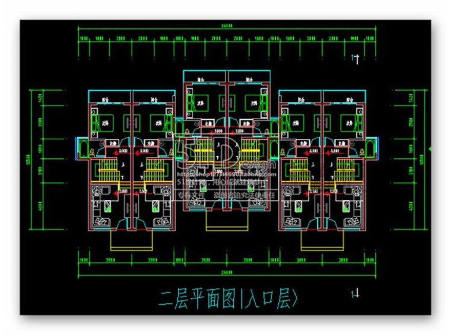 成套-现代风花园住宅商业别墅叠层三层联排平面立剖su+cad+max效果图