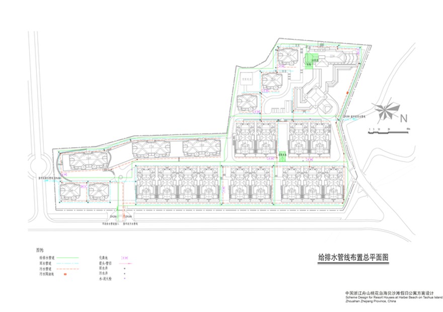 天华宝华桃花岛商业别墅群建筑总图cad图纸效果图文本