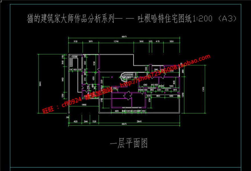 吐根哈特商业别墅分析密斯建筑方案cad图纸平面立面su模型