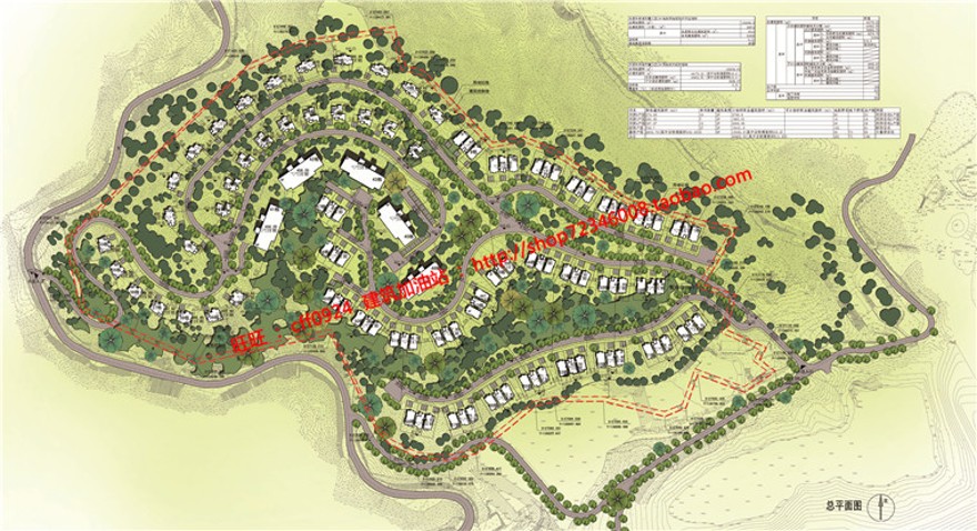 山地住宅商业别墅区小区生活区规划设计cad总图平立剖文本