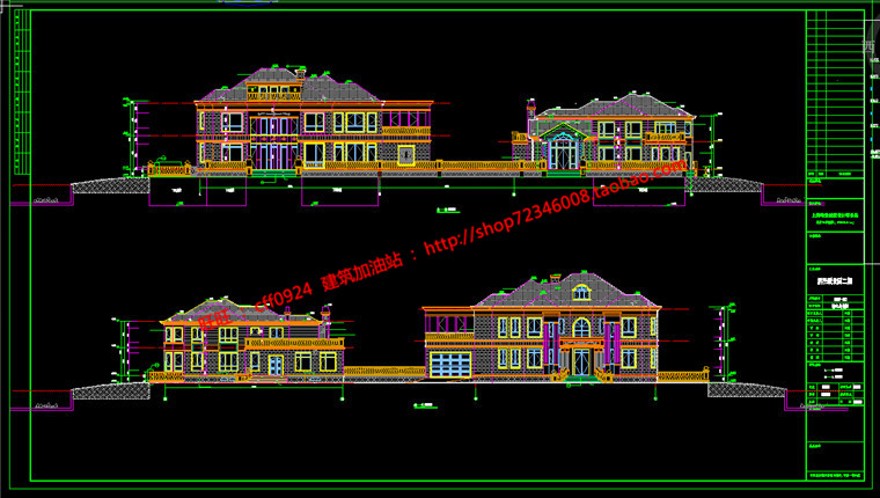 湖边独栋大商业别墅建筑方案设计cad图纸效果图+3dmax+su模型