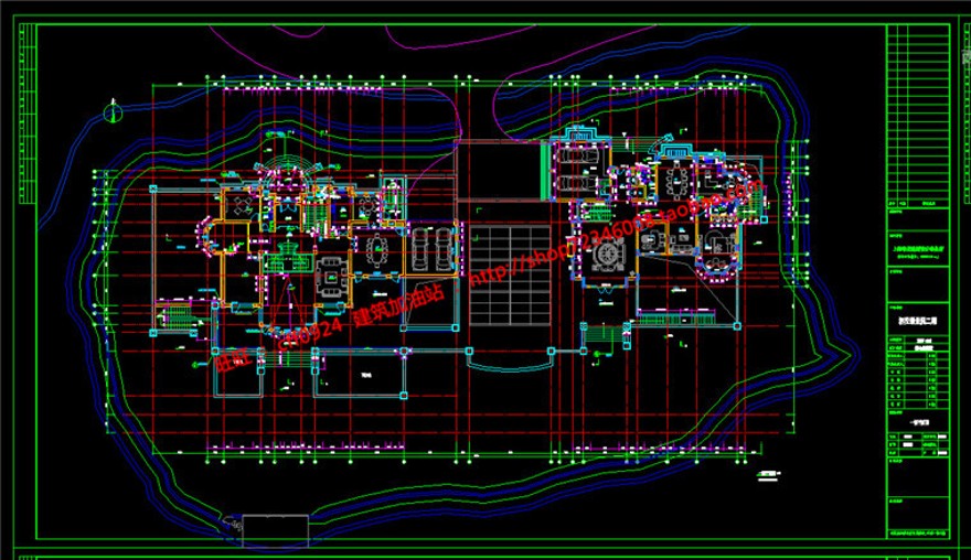 湖边独栋大商业别墅建筑方案设计cad图纸效果图+3dmax+su模型