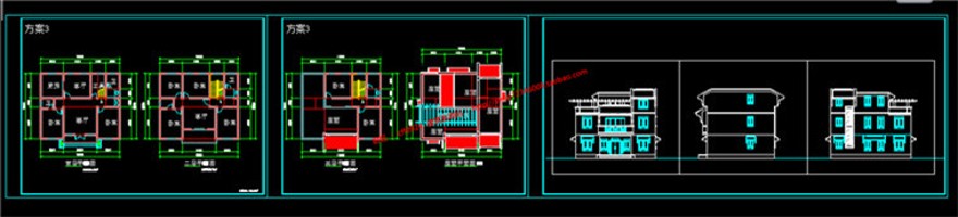 su模型cad图纸效果图psd原件农村商业别墅自建房独栋中式建筑资源