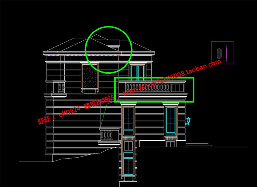 欧式美式大层商业别墅建筑方案设计带cad图纸/效果图/su模型