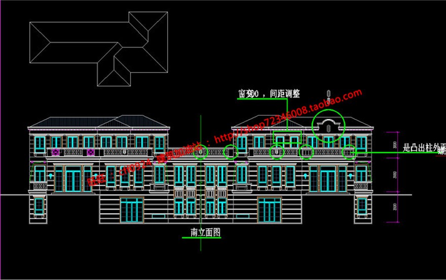 欧式美式大层商业别墅建筑方案设计带cad图纸/效果图/su模型