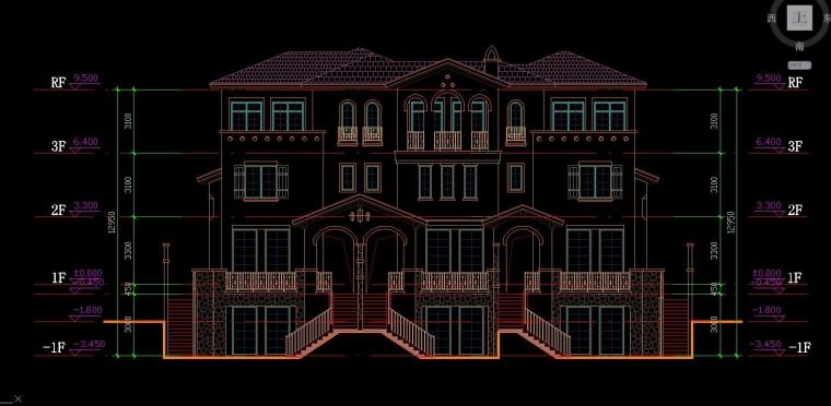 成套-地中海风格联排商业别墅合院商业别墅商业街设计文本CAD+SU模型