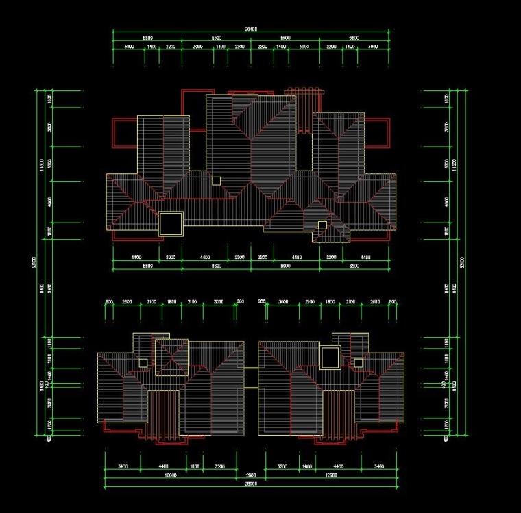 成套-地中海风格联排商业别墅合院商业别墅商业街设计文本CAD+SU模型