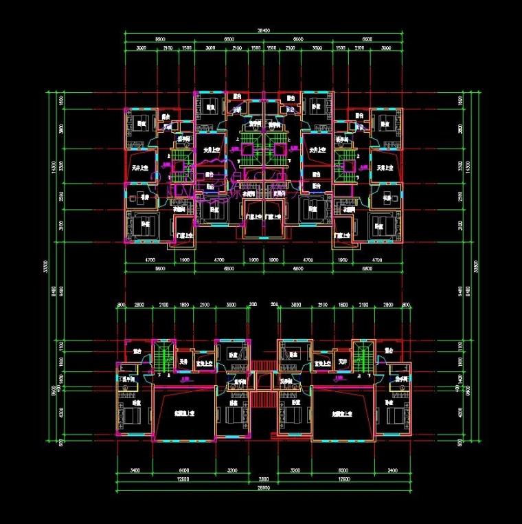 成套-地中海风格联排商业别墅合院商业别墅商业街设计文本CAD+SU模型