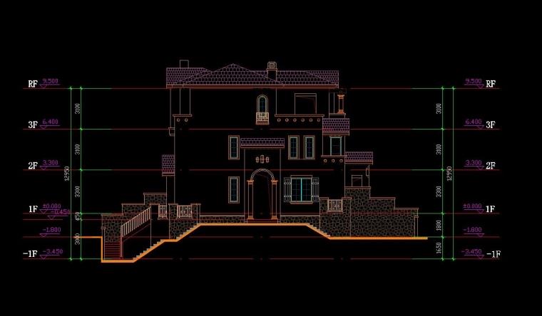 成套-地中海风格联排商业别墅合院商业别墅商业街设计文本CAD+SU模型