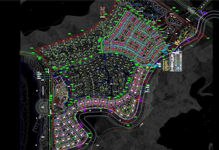 成套-地中海风格联排商业别墅合院商业别墅商业街设计文本CAD+SU模型