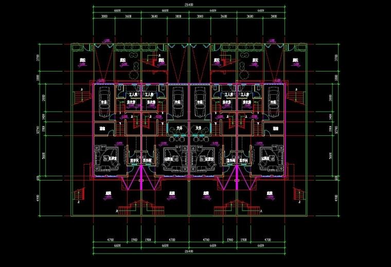 成套-地中海风格联排商业别墅合院商业别墅商业街设计文本CAD+SU模型