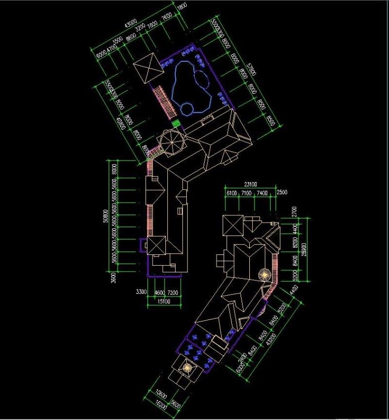 成套-地中海风格联排商业别墅合院商业别墅商业街设计文本CAD+SU模型