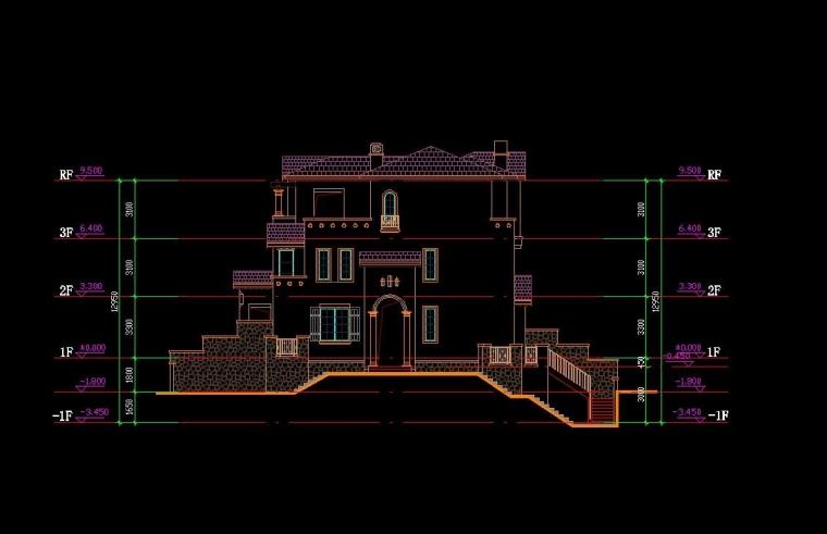 成套-地中海风格联排商业别墅合院商业别墅商业街设计文本CAD+SU模型