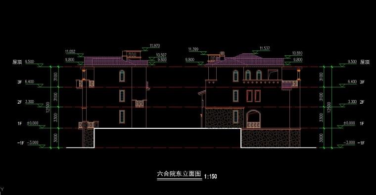 成套-地中海风格联排商业别墅合院商业别墅商业街设计文本CAD+SU模型