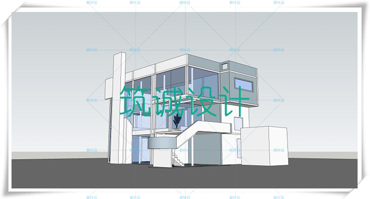 完整史密斯住宅/商业别墅SU+CAD+PPT理查德middot;迈耶大师