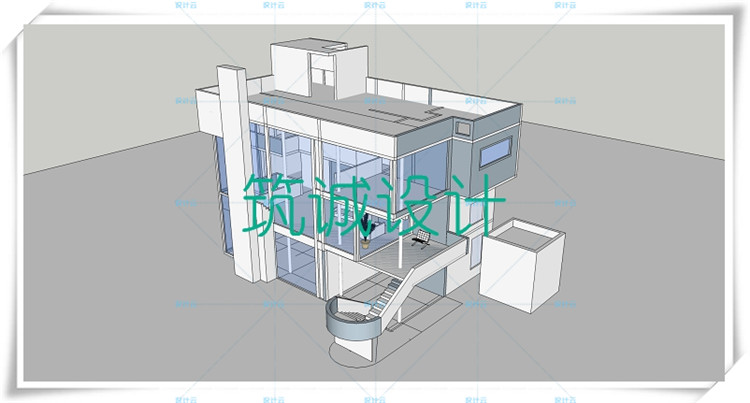 完整史密斯住宅/商业别墅SU+CAD+PPT理查德middot;迈耶大师