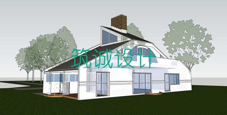 完整母亲住宅/之家SU+CAD+PPT罗伯特文丘里商业别墅