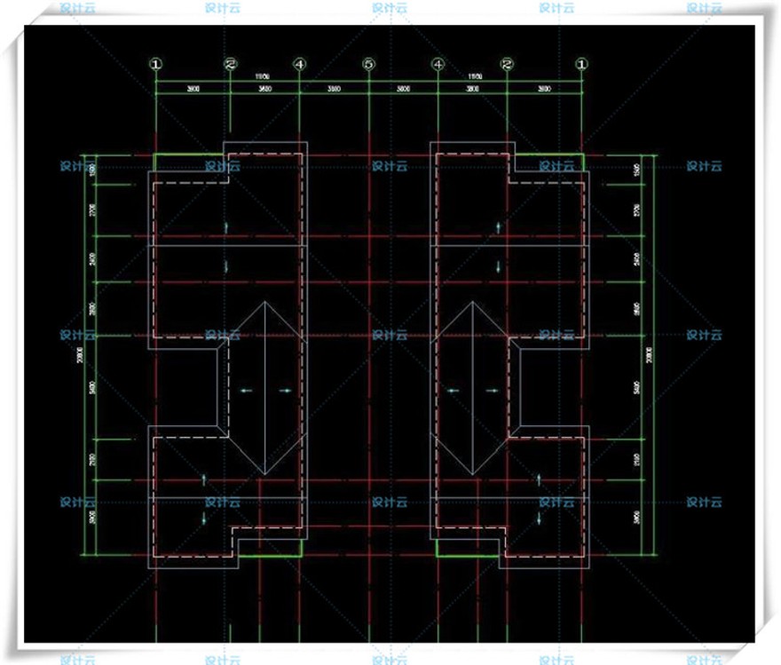 完整古典园林风格类独栋双拼商业别墅建筑设计CAD+3D模型+高清效果图