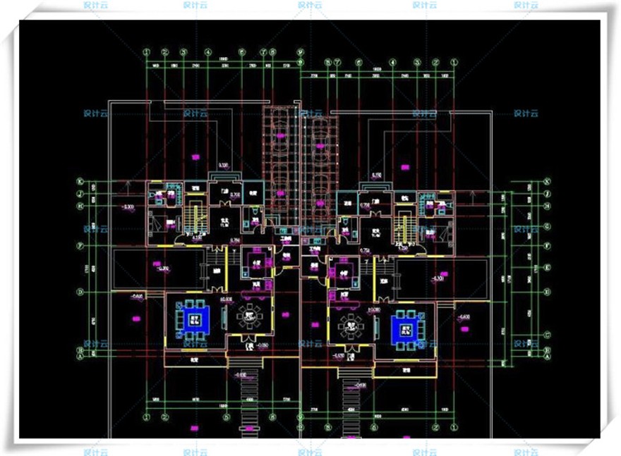 完整古典园林风格类独栋双拼商业别墅建筑设计CAD+3D模型+高清效果图