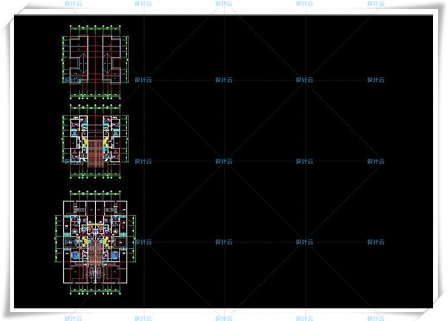 完整古典园林风格类独栋双拼商业别墅建筑设计CAD+3D模型+高清效果图