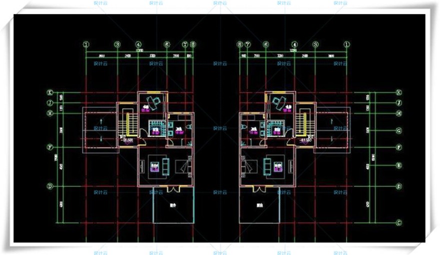 完整古典园林风格类独栋双拼商业别墅建筑设计CAD+3D模型+高清效果图