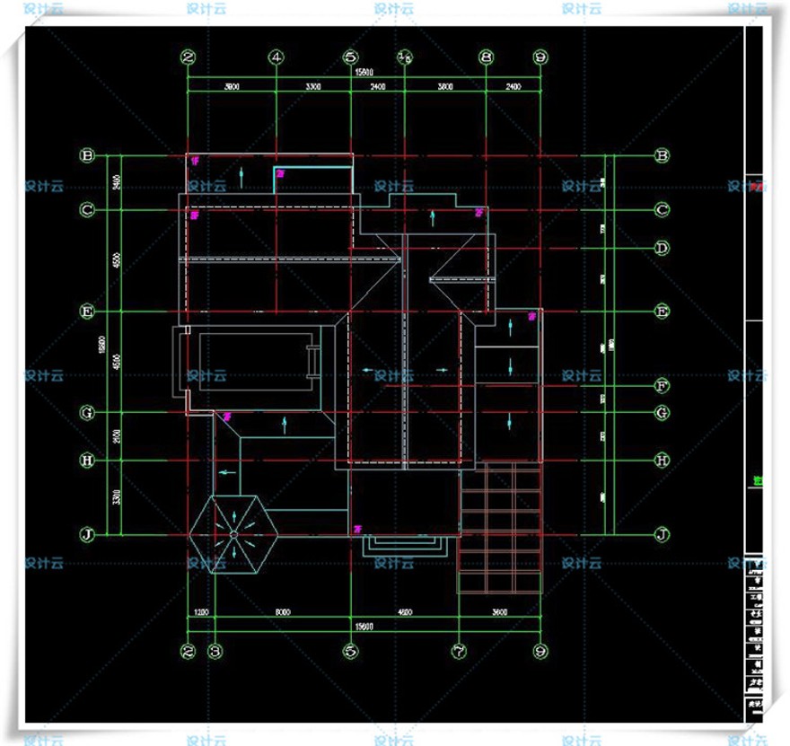 完整古典园林风格类独栋双拼商业别墅建筑设计CAD+3D模型+高清效果图