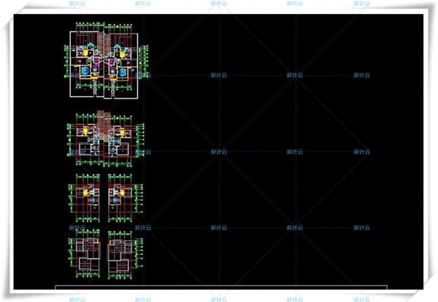 完整古典园林风格类独栋双拼商业别墅建筑设计CAD+3D模型+高清效果图