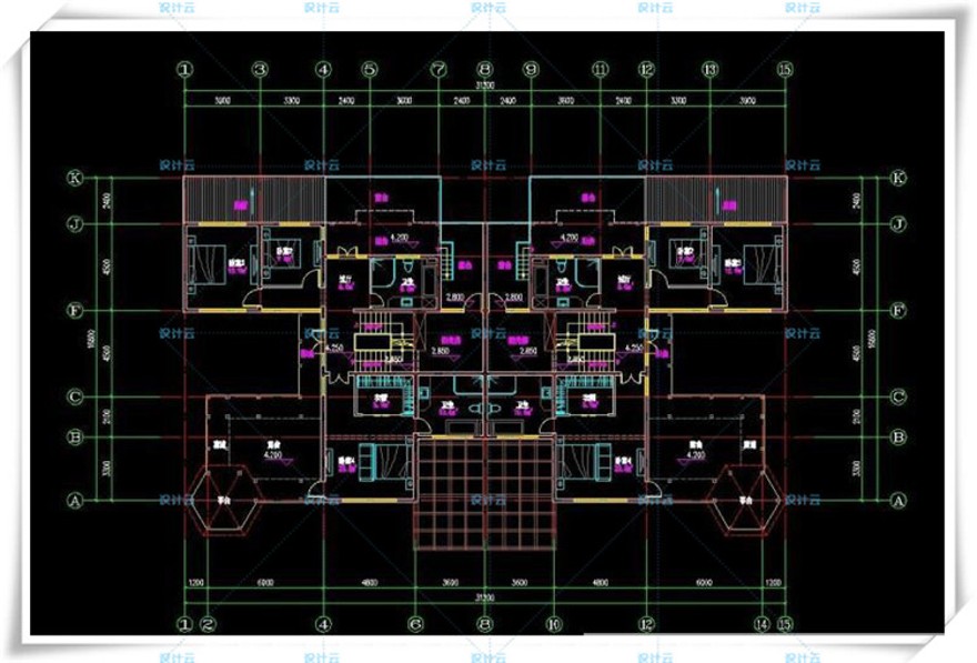 完整古典园林风格类独栋双拼商业别墅建筑设计CAD+3D模型+高清效果图