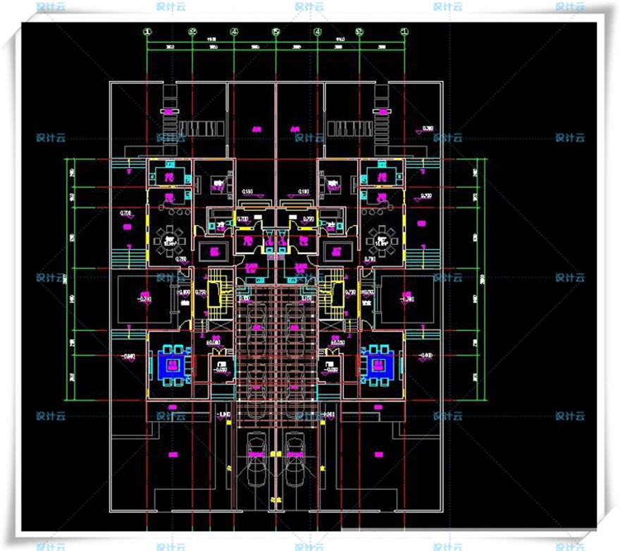 完整古典园林风格类独栋双拼商业别墅建筑设计CAD+3D模型+高清效果图