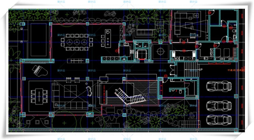 完整李玮珉三亚海棠湾四季酒店C型商业别墅样板间cad+效果图