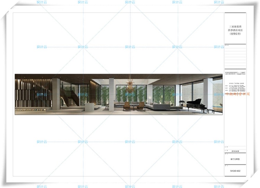 完整李玮珉三亚海棠湾四季酒店C型商业别墅样板间cad+效果图
