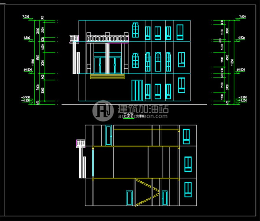 建筑资源29独栋商业别墅全套设计SU模型+cad施工图