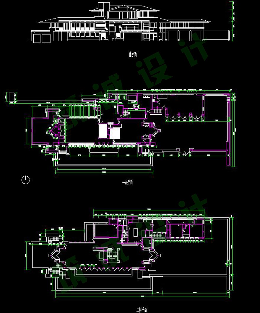 完整罗宾商业别墅/罗比住宅SU+CAD+PPT带尺寸赖特大师