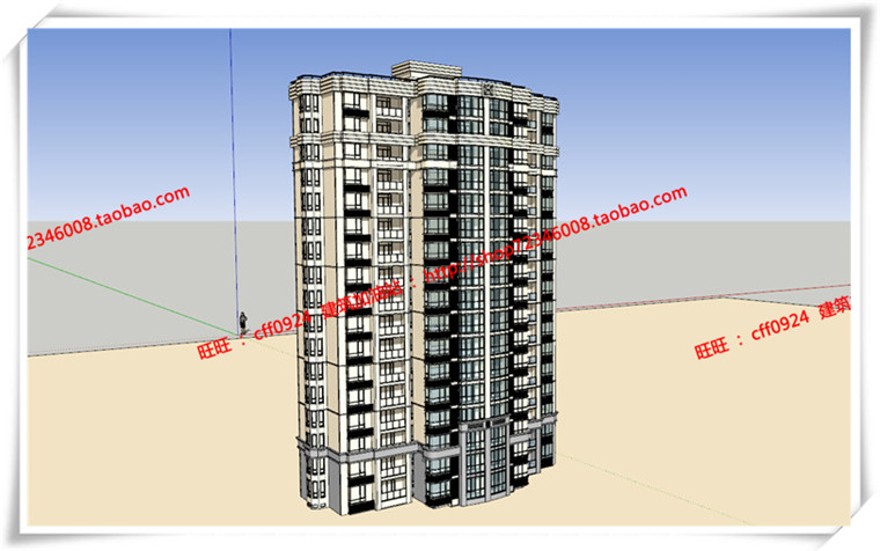 建筑图纸285高层住宅多层住宅小区户型cad总图+su模型+效果图+3Dmax