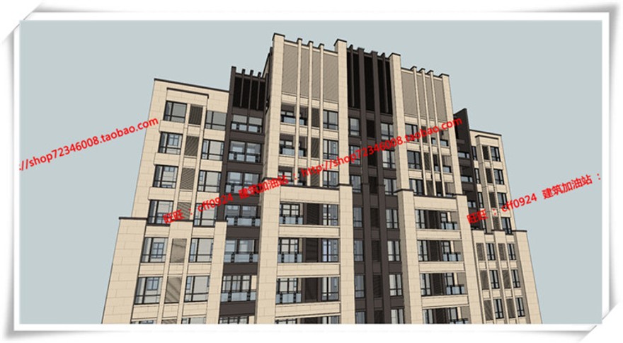 建筑图纸301高层住宅住宅楼单体住宅18F住宅楼cad图纸+su模型+效果图