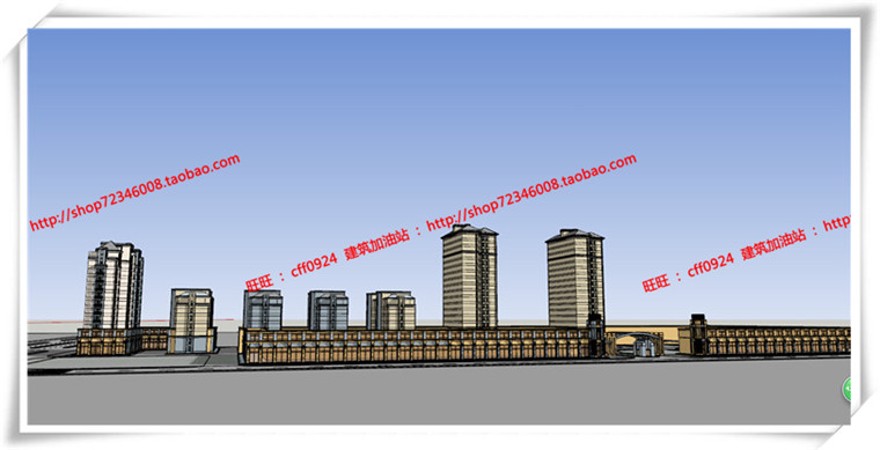 建筑图纸287高层住宅多层住宅/住宅楼/商住楼su模型+cad图纸+效果图+3Dmax建筑资源