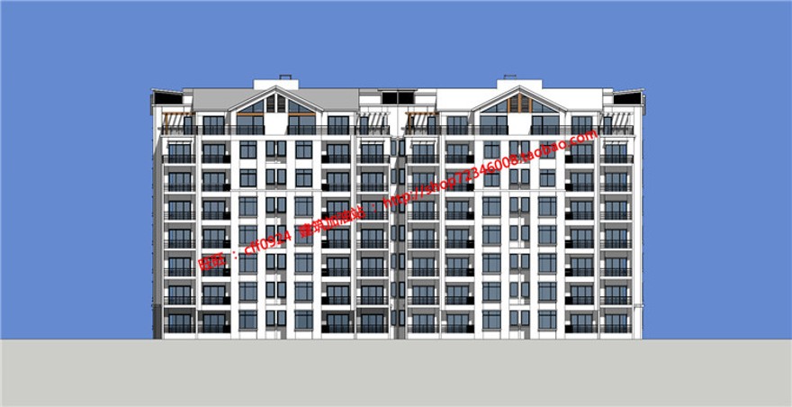 层住宅楼设计小高层住宅住宅SU模型+CAD图纸+效果图建筑建筑资源