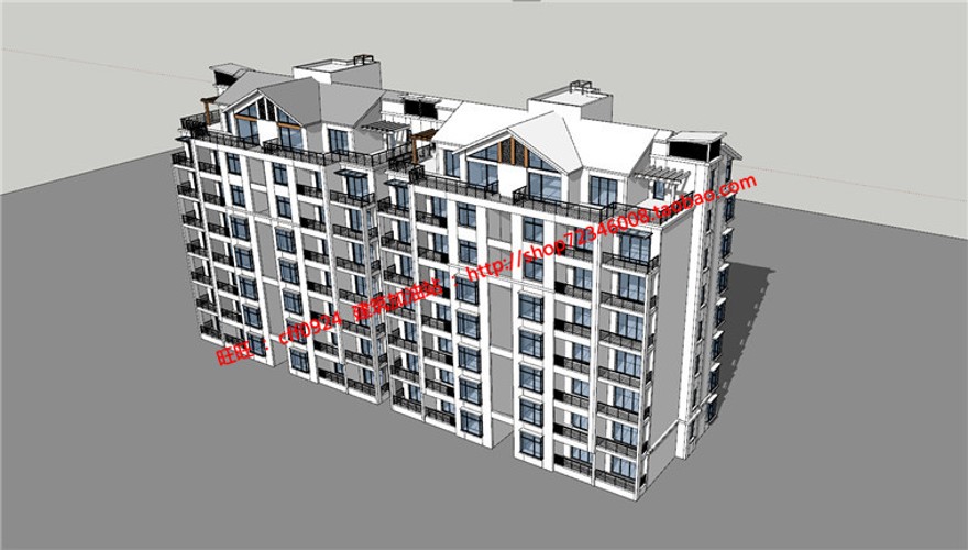 层住宅楼设计小高层住宅住宅SU模型+CAD图纸+效果图建筑建筑资源